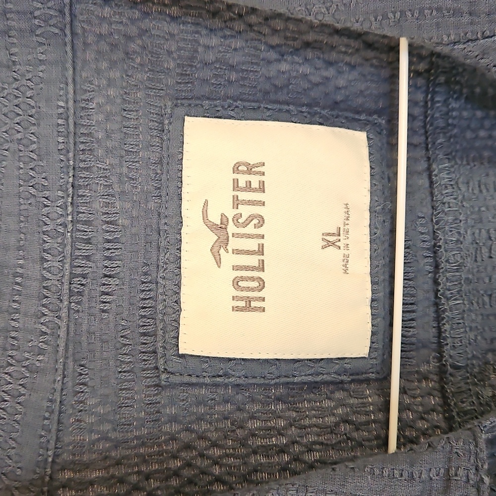Hollister Men's Casual Blue Button Down Shirt, XL - Picture 2 of 5